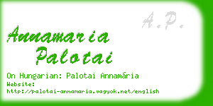 annamaria palotai business card